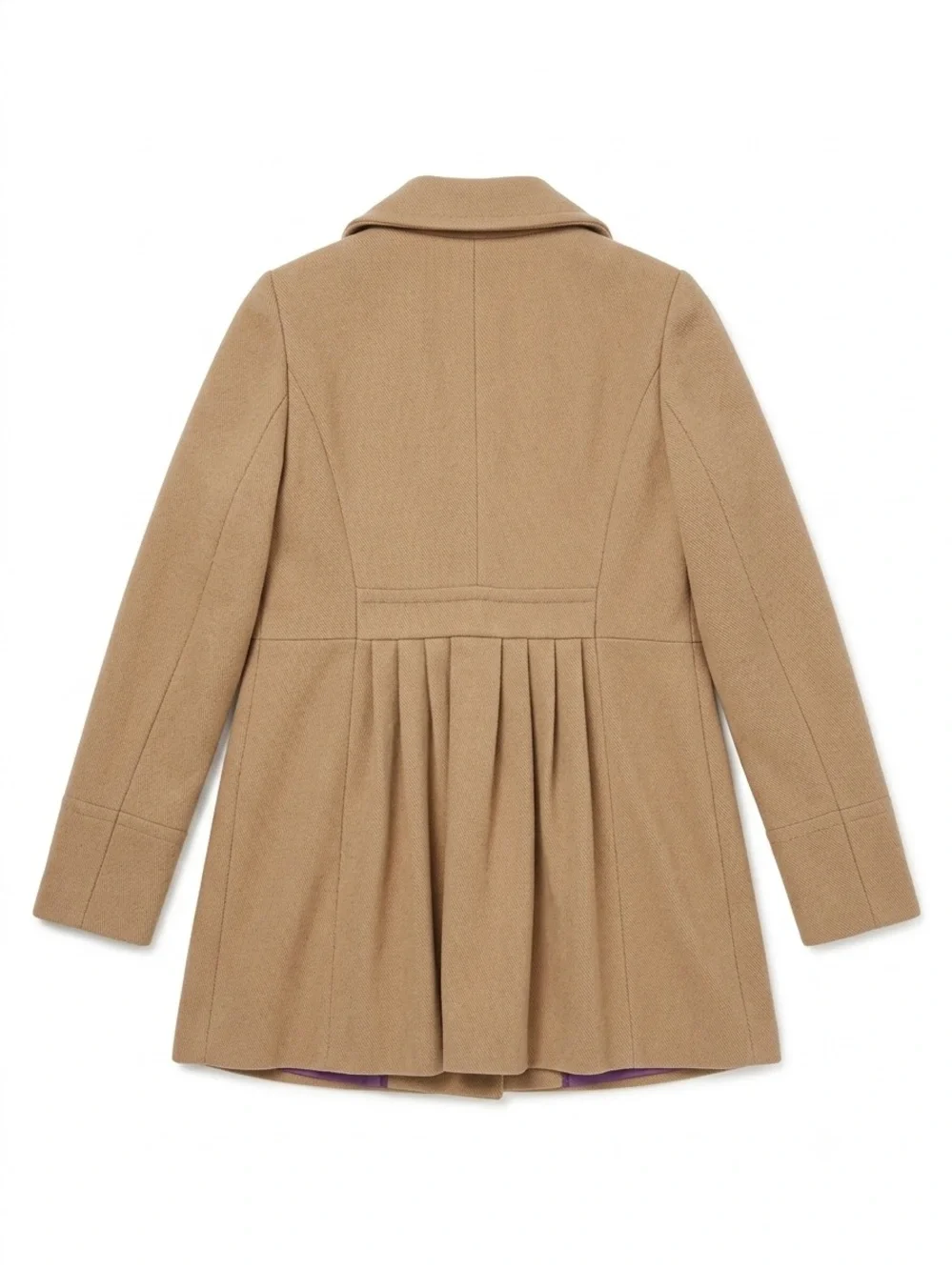 J. Crew Tan Wool Blend Pea Coat with Button Front
